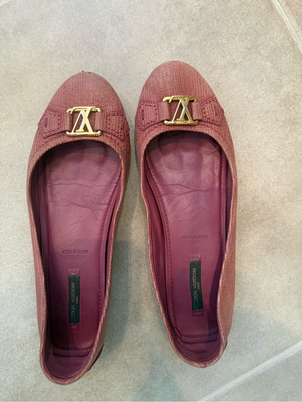 Louis Vuitton Pink Logo Ballet Flats